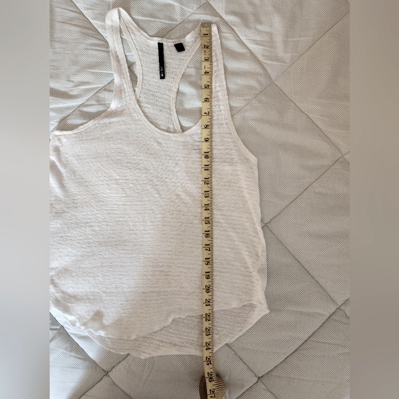 Joe's White 100% Linen T-back Tank Top, OS - Picture 5 of 7